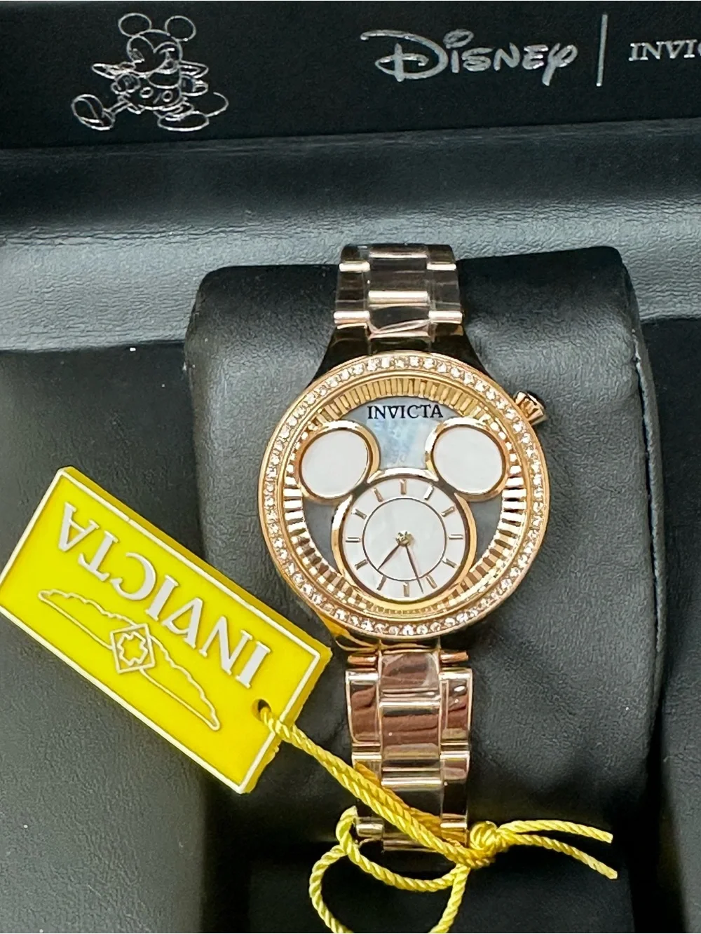 NWT ladies Invicta LE Rose Gold Mickey Mouse Dial Watch #36267